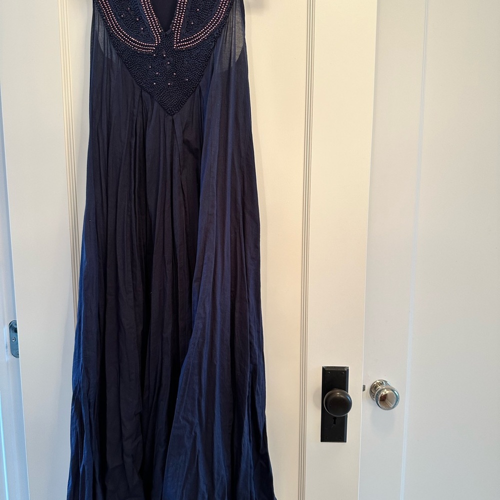 Calypso St. Barth Blue Halter Maxi